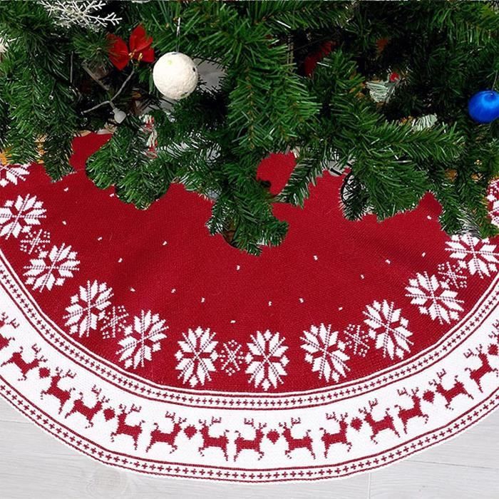 Jupe Sapin de Noël, 90cm CouvrePied de Sapin, Jupe d'arbre Tricotée de