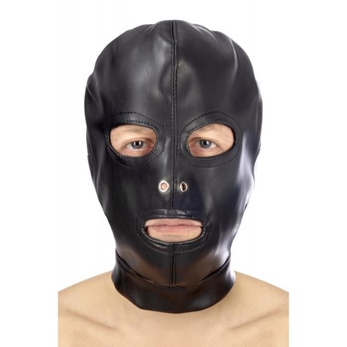 Cagoule Avec Ballgag En Cuir SM/Fetish - Neuf, Pour Jeux De Rôle Et Fétichisme
