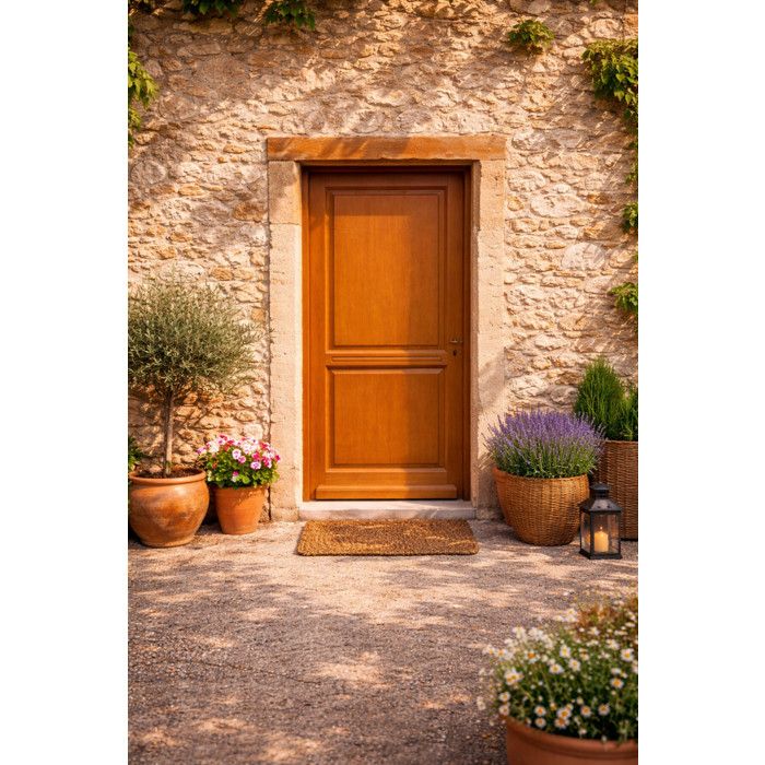 Porte D'entrée Bois CANARIES 7 - 215x90 Cm - Ouverture Gauche - Second Choix