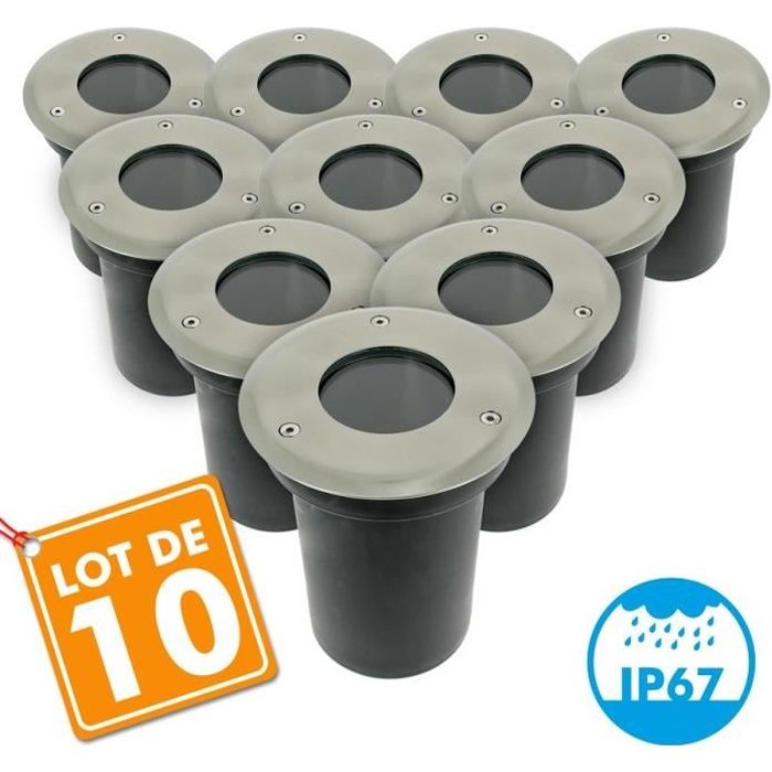 Lot De 10 Spots Encastrables Sol Inox 304 Gu10 Ip67 Achat Vente Lot De 10 Spots Encastrables Cdiscount