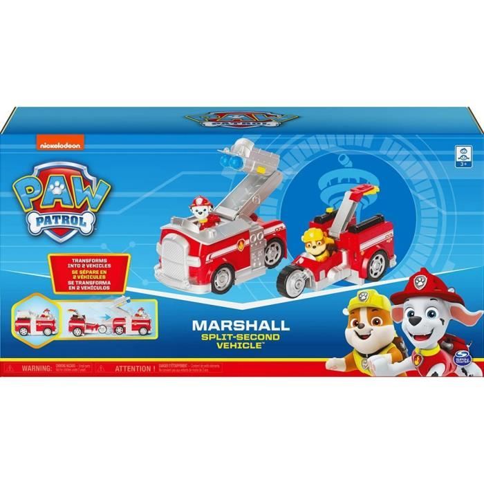 Coffret Pat Patrouille 2 En 1 Marcus Avec Camion Pompier Grande Echelle Et Ruben Moto Dragster Figurine Et Vehicule Paw Patrol Cdiscount Jeux Jouets