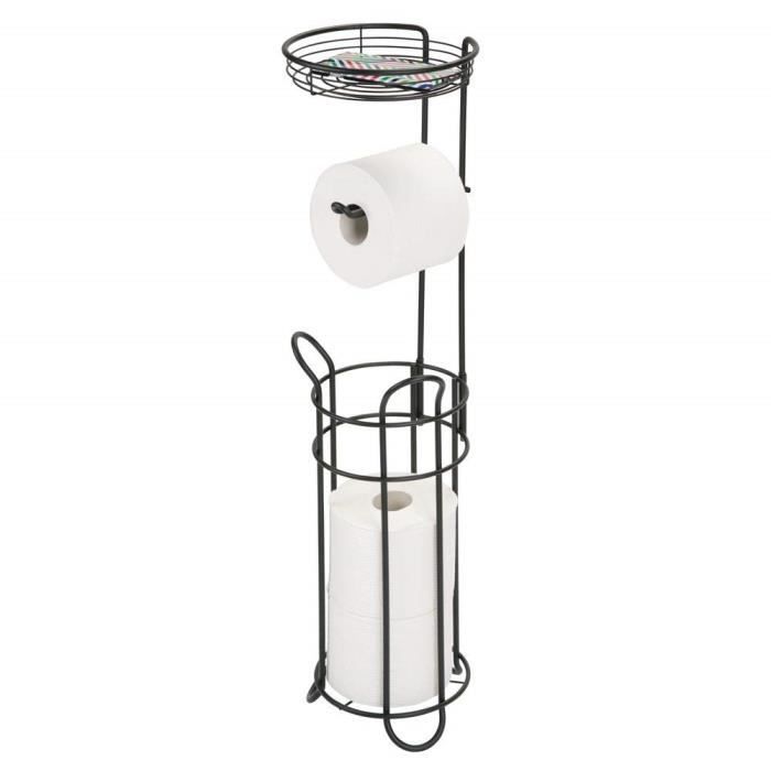 MDesign support de papier toilette sur pied sans perçage – porte-rouleaux  déco toilette pratique pour salle de bain – dérouleur d - Cdiscount  Bricolage