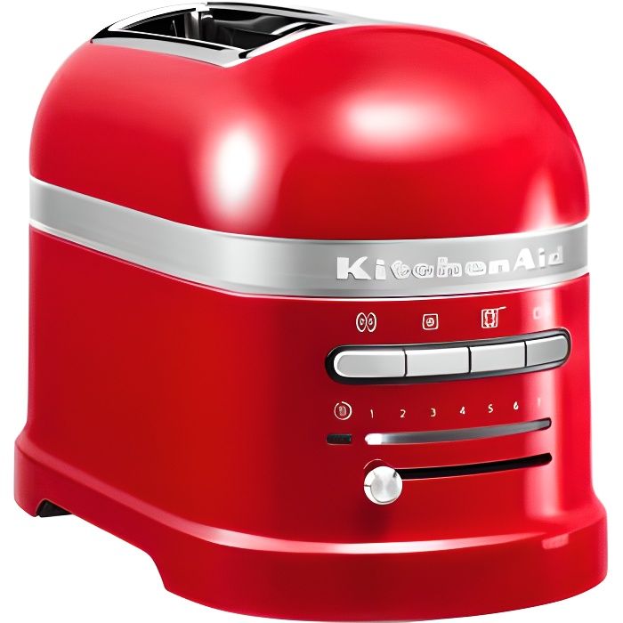 Grille Pain Toaster Artisan 2 Tranches Kitchenaid - Rouge Empire - Fonction de dégivrage et 7 niveaux de dorage