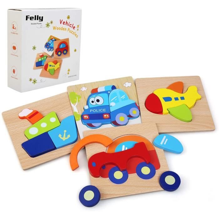 Jouet Bebe Puzzles En Bois Jouets Montessori Enfant 1 2 3 4 Ans Bebes Auto Jeux Educatif Apprentissage Puzzle A Encastreme 14 Cdiscount