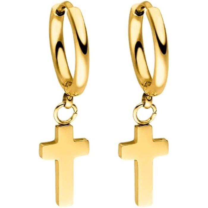 PURELEI® Boucles doreilles Cross Creole (Or), boucles doreilles