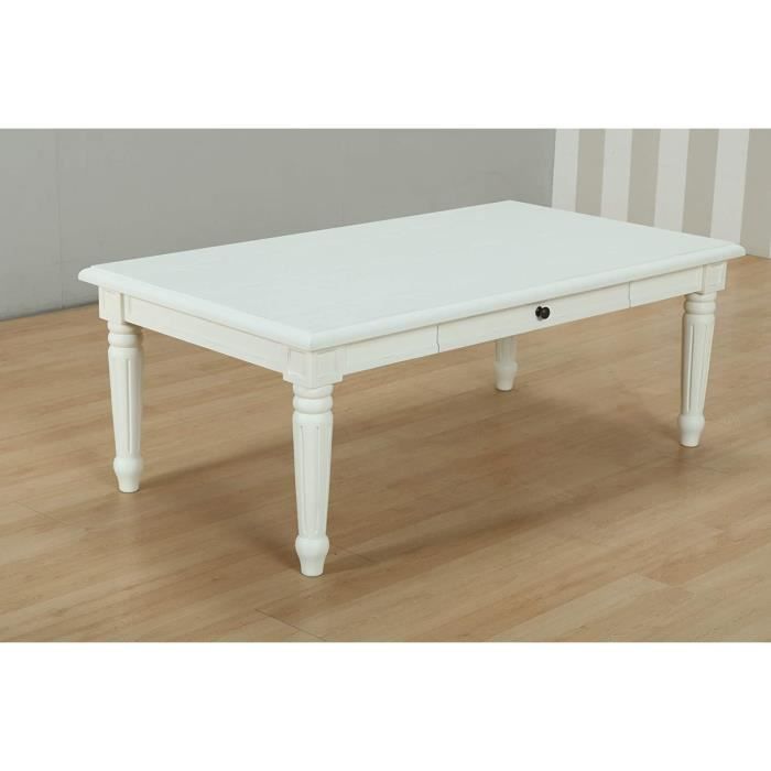PKline Bois Massif Table Basse Table de Salon Table en Bois Table DAppoint Massif Blanc PKline Bois Massif Table Basse Table de Salon Table en Bois Table DAppoint Massif Blanc