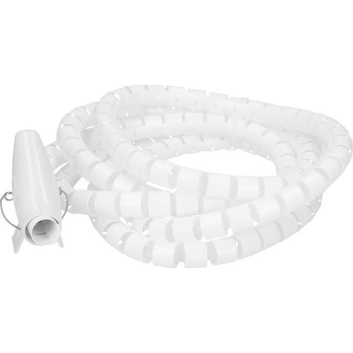 Blanc/clair Fil de Câble Spirale Tidy Organisateur Kit 8 mm Dia 3 Mètre Longueur 