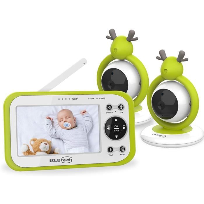 Babyphone Twistshake Avec écran 5.5" HD - Caméra 360° Vision Nuit - Audio Bidirectionnel - Portée 300m