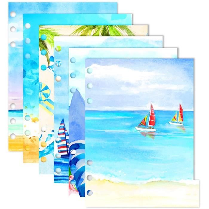 Intercalaires Index A5/A6 – Lot De 5 – 6 Trous – Papier Coloré – Pour Agenda Filofax, Classeur, Planning