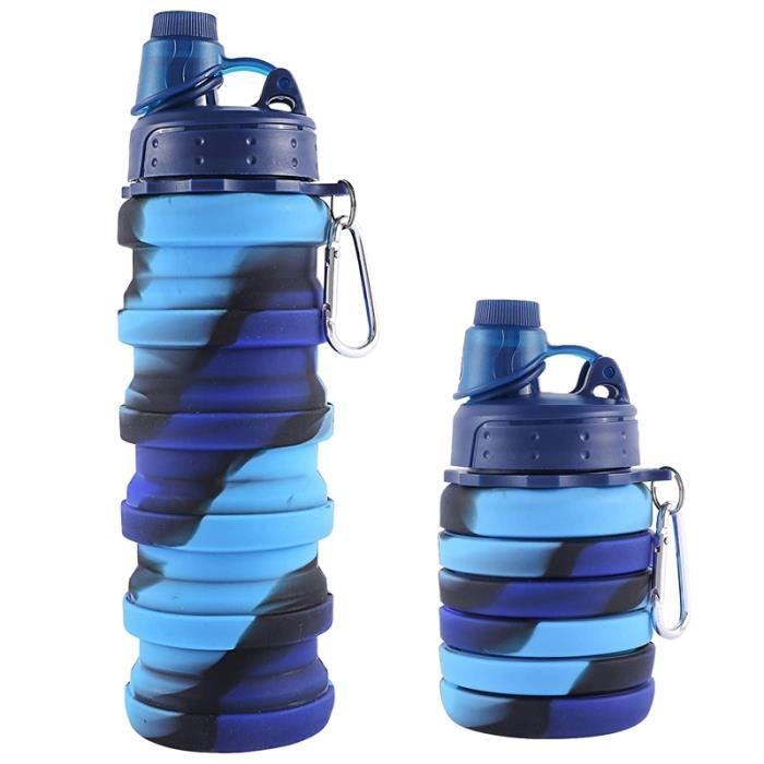 Gourde,Bouteille d'eau pliable en Silicone de 500ml, Portable, résistant  aux plis, pour les Sports de plein air, les - Type Blue - Cdiscount Sport