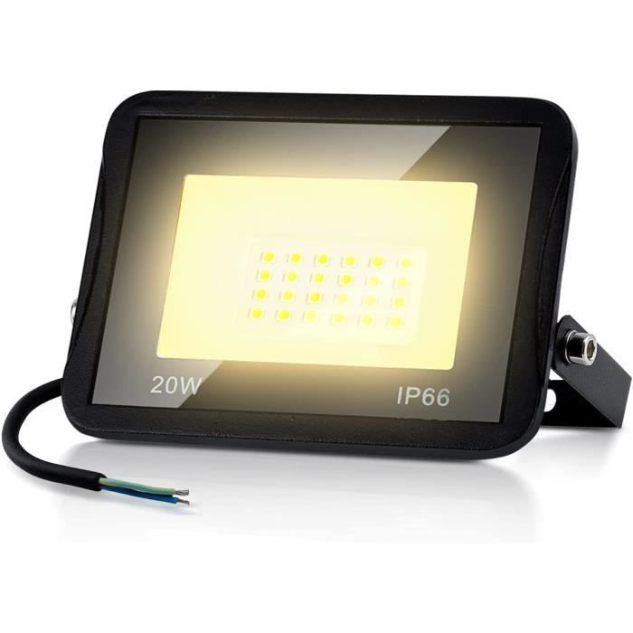Projecteur Led Avec Prise 30W, 3000K Blanc Chaud 2400Lm Projecteur Led