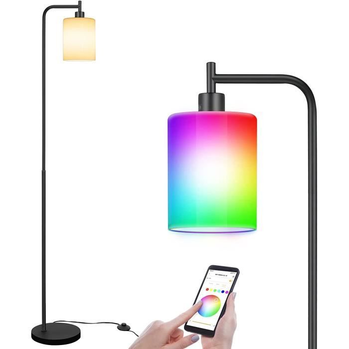 Bernado Lampadaire à Intensité Variable En Métal/verre Noir