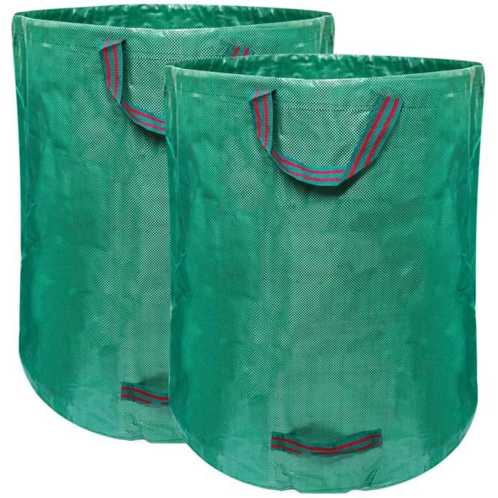 Sac de Jardin 272L, 2 Sacs Vegetaux Jardin PE Tressé avec Poignées, Sacs de  Déchets Verts Réutilisable et Pliable pour Récupérer d