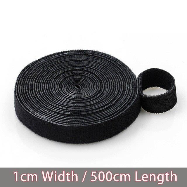 Ruban Auto-adhésif Crochets Et Boucles (Velcro) Noir - Nylon, Fixation Facile Et Réutilisable