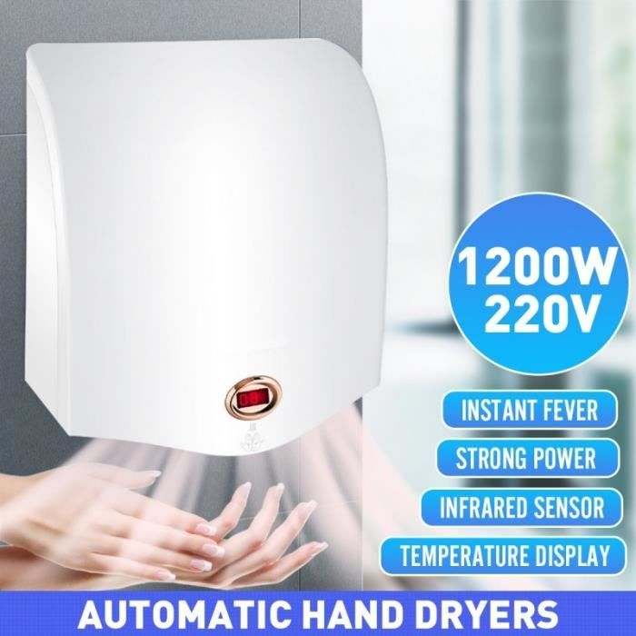 Sèche-mains Professionnel Vitech - Inox Chromé, 2300W, Automatique, Anti-vandalisme - Pour Toilettes Publiques Ou Entreprise