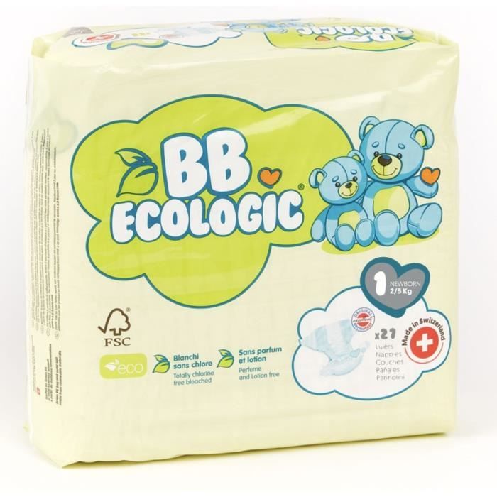 Bb Ecologic Couches Taille 1 27 Couches Achat Vente Couche 7640118232172 Soldes Sur Cdiscount Des Le 20 Janvier Cdiscount