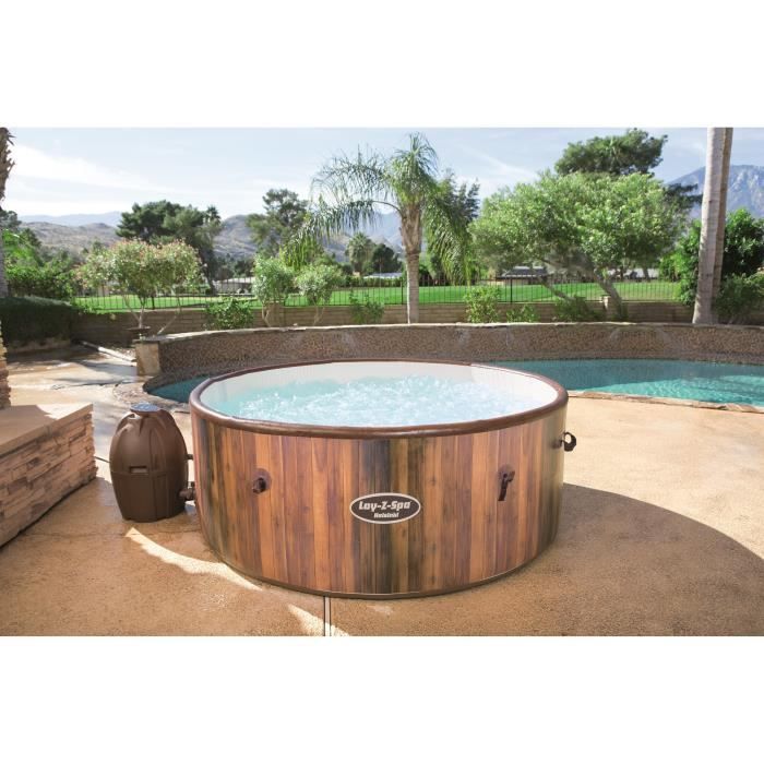 bestway spa gonflable helsinki imitation bois 7 places cdiscount jardin