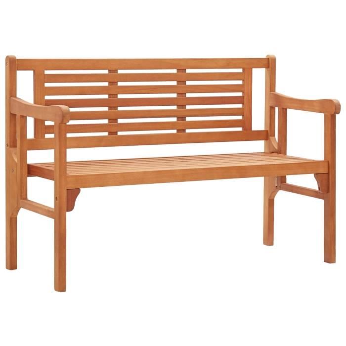 BETTEVE Banc pliable de jardin 120 cm Bois deucalyptus solide