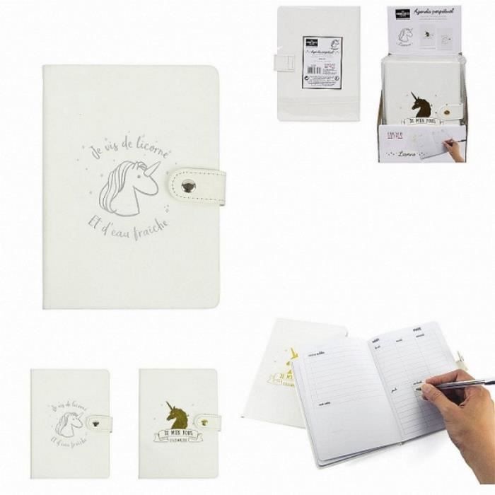 1 Agenda Perpetuel Licorne 12 5 X 17 6 Cm 100 Pages Papeterie Achat Vente Agenda Organiseur 1 Agenda Perpetuel Licorne Cdiscount