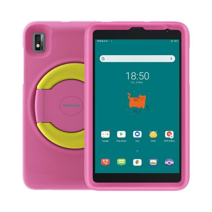 Tablette PC Blackview Tab 6 - 3Go+32Go 8'' HD 5580mAh Appel Téléphonique Enfants Android 11 5MP Caméra Arrière - Rose