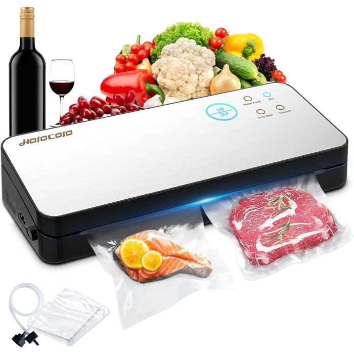 Machine Sous Vide Avec 100 Sacs - Conservation Aliments Secs Et Humides - Compacte Et Facile