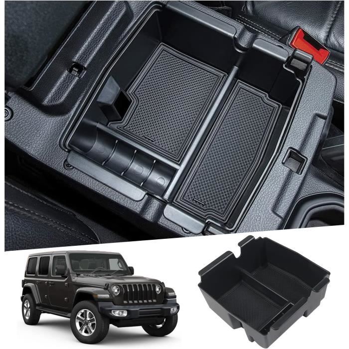 Copri Console Centrale Jeep Wrangler JL (2018-2025) E Gladiator JT (2020-2025) – Bracciolo In Pelle Nera Con Memory Foam E Tasche Portaoggetti - 2