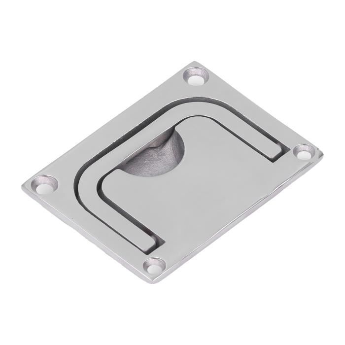 Boucle De Sol Carrée Bateau En Acier Inoxydable 316 - Anneau Levage Pont Maritime Poli Miroir 96x69mm