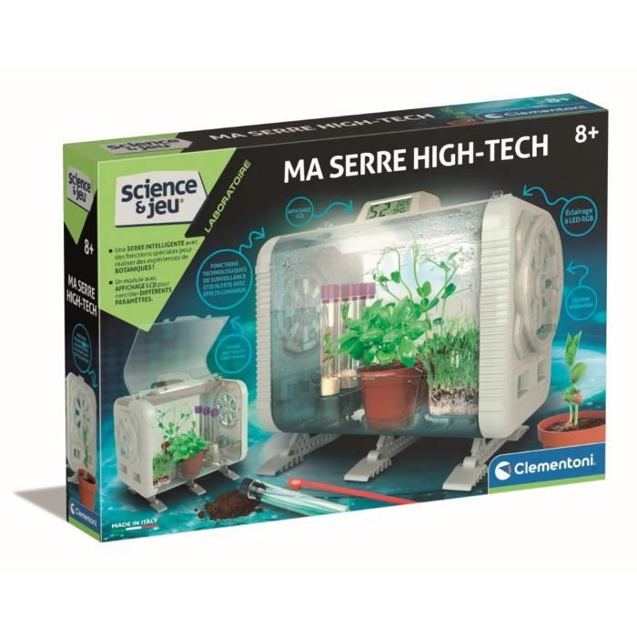 CLEMENTONI Ma serre high tech 3 manière de faire pousser Capteurs pour contrôler la luminosité la température et 'humidité