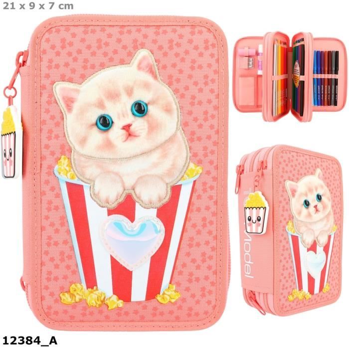 Trousse 3 Compartiments Betty Boop DOHE - Polyester Souple Pour Fournitures Scolaires