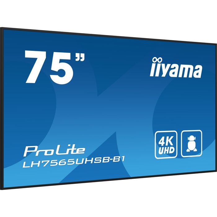 Écran IIYAMA 75' 4K UHD Dalle IPS 8ms 800cdm² HDMIDisplayPortUSB