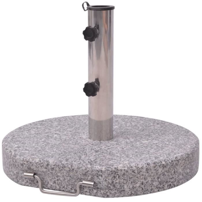 Pied de parasol - KEENSO - Modèle 92428 - Granit 30kg - Acier inoxydable - Diamètre 45 cm