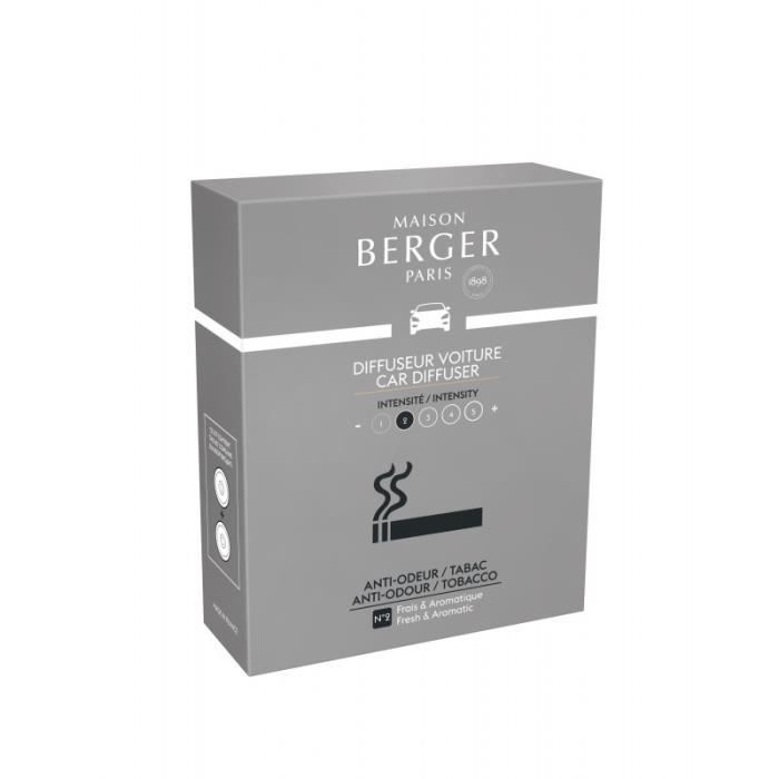 Maison Berger - 6418 Recharges Diffuseur voiture Anti-Odeur de Tabac Gris