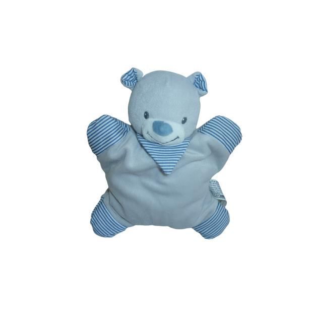 Doudou ours peluche gris bleu etat neuf SOS Doudou Monoprix Cdiscount Puericulture Eveil bebe