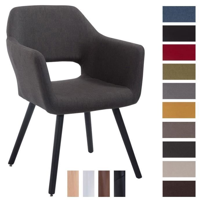 Chaise Scandinave Cassidy Avec Accoudoirs - Revêtement Tissu Crème Et Pieds Bois Natura - Charge 150kg