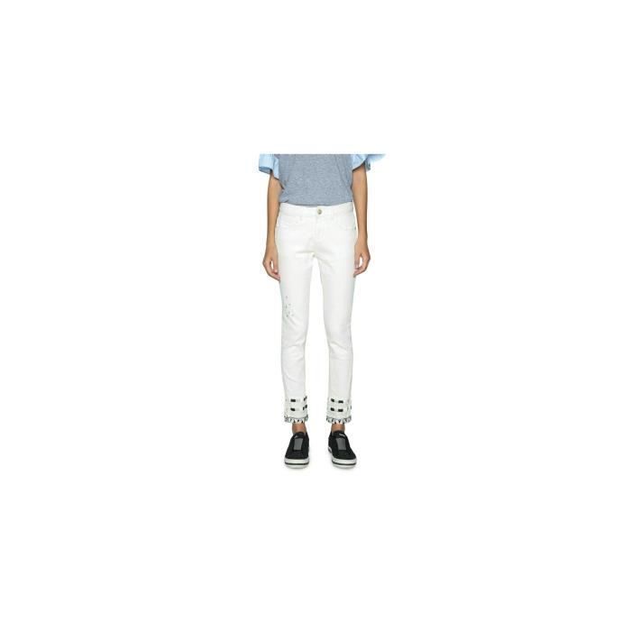 Desigual Jeans Femme Luna White 18SWDD22