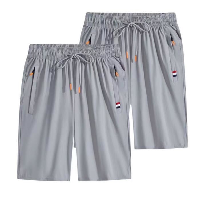 Lot de 2 Short en soie glacee pour homme Short de sport ample decontracte d ete pour homme Vetement Masculin DH Gris gris Gris gris Cdiscount Pret a Porter