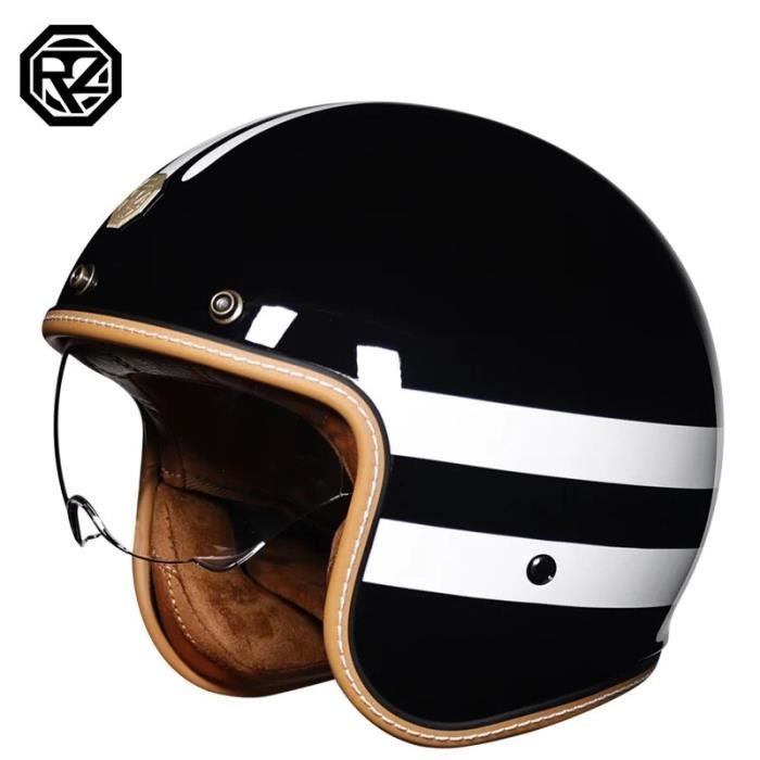 Casque Jet Moto Rétro Casque Jet De Moto Rétro - Homologué ECE, Avec Masque Et Lunettes, Tailles S à XXL
