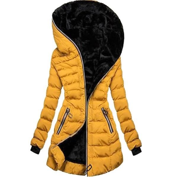 Manteau d hiver pour femme Marque Modele Jaune Doublure thermique haute qualite Coupe vent