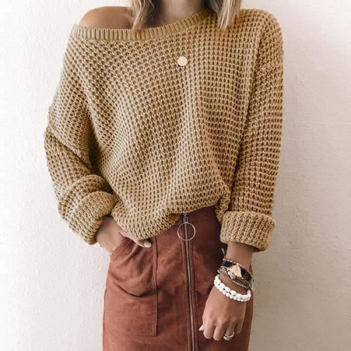 Pull Enfant en Tricot Automne Hiver Imprimé Pullover Col Rond Manches