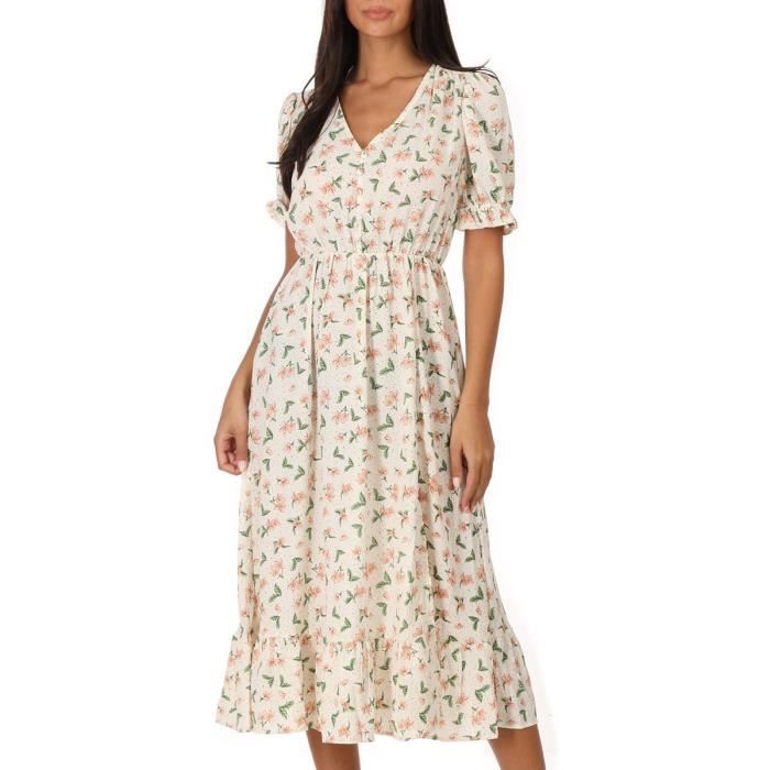 Robe Longue à Fleurs Femme - Miss Fleurie