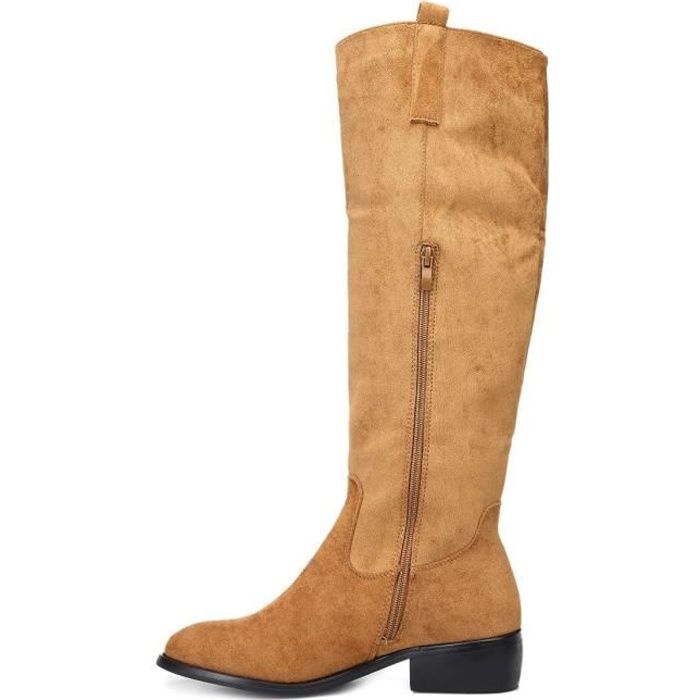 bottes suedine camel