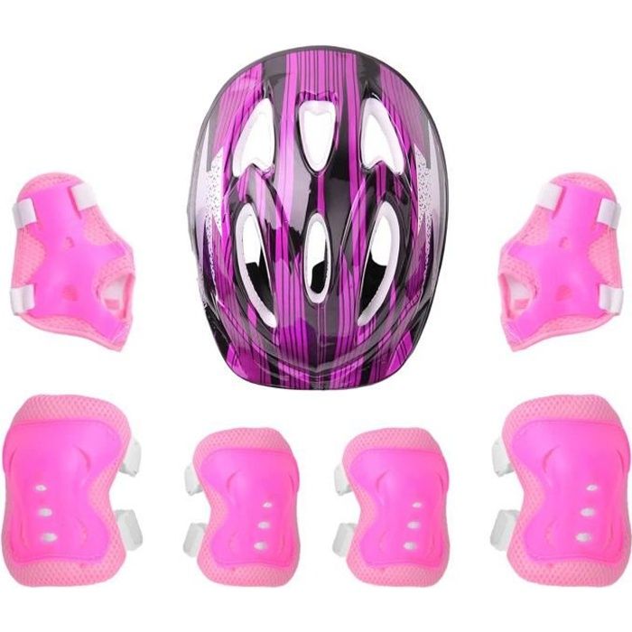 Kit Protection Enfant 7 Pièces - Casque Vélo, Genouillères, Coudières, Poignets 5-10 Ans