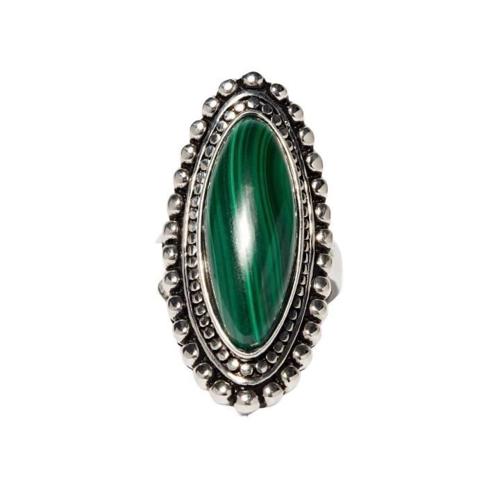 Bagues en argent 925 et malachite