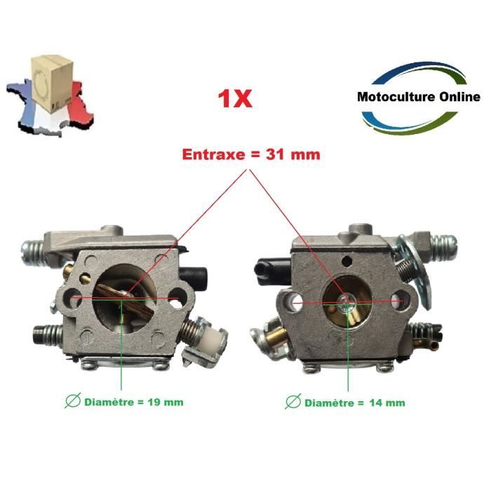 Motoculture-Online Carburateur pour Petite tronçonneuse 25 cm3 (élagueuse)