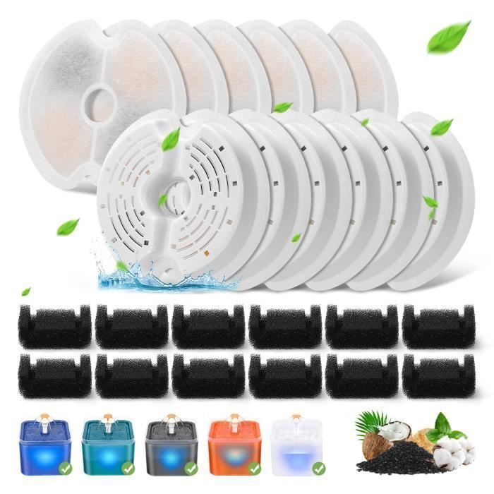 Comparer les prix de Filtre Fontaine Eau Chat - OEM - 8 pièces de Filtre de Rechange - Charbon Actif & Filtres en Mousse