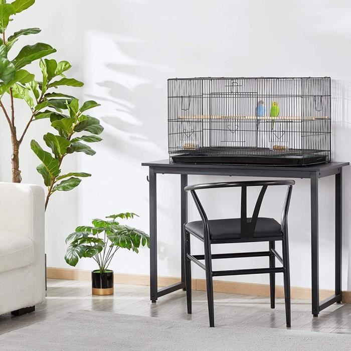 hsturyz cage à oiseaux volière perruche canaris avec mangeoire 5.5 x 45 x 45 cm noir