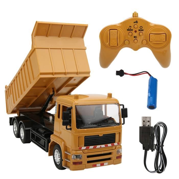 Camion Benne RC Irfora 1/24 – 9 Canaux 2,4GHz Avec Lumières Et Son, Jouet De Chantier éducatif, Batterie 500mAh, 30m De Portée