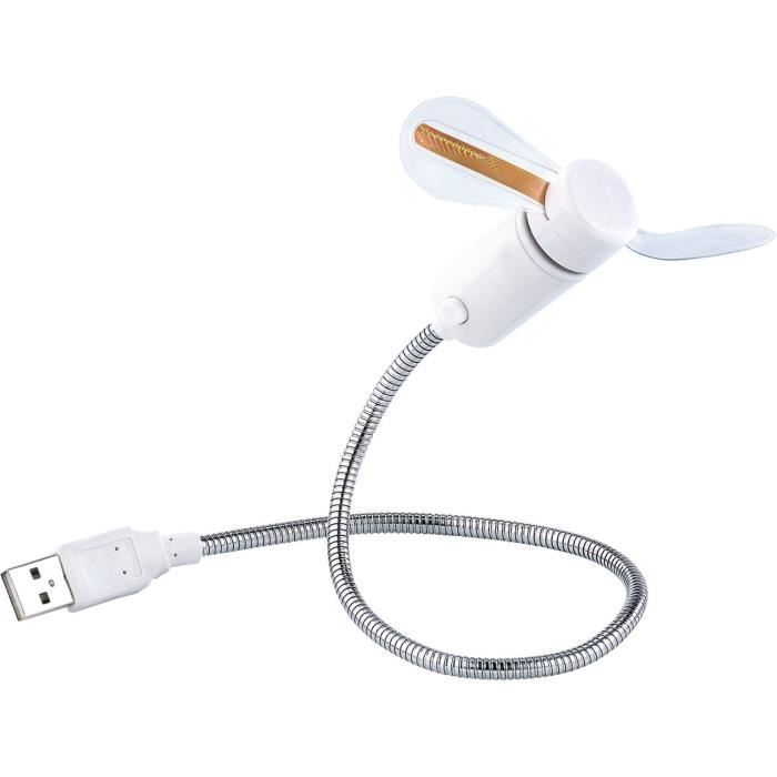 Ventilateur USB - PEARL - Programmable - 8 messages - Col de cygne - Silencieux - Pearl