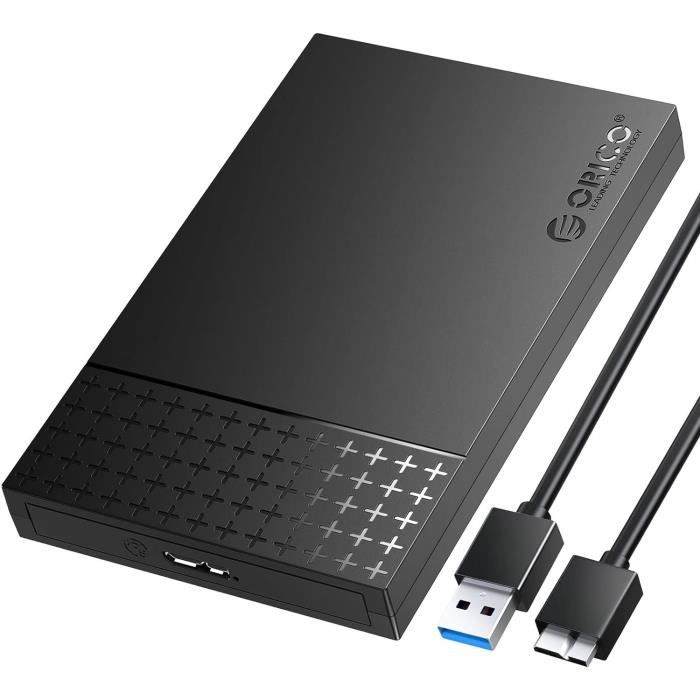 Eono Boîtier De Disque Dur Externe SATA 2,5", USB 3.0 Boîtier Externe Pour Disque Dur Externe 2.5'' SATA HDD SSD 5Gbps UASP, 7mm 9.5mm, Sans Outil