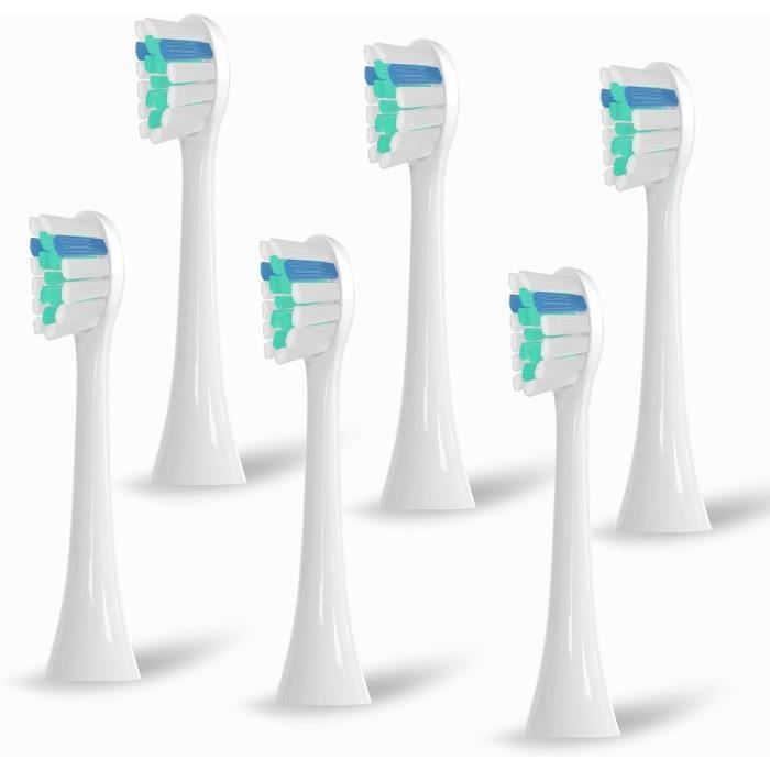 Lot De 6 Têtes De Rechange MY VARIATIONS Pour Brosse à Dents électrique – Souples, Blanches